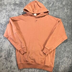 Gymshark Orange Washed Hoodie Lifting Club Logo Men's Size M